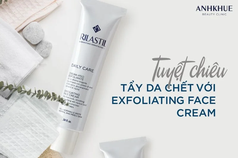 Kem tẩy tế bào chết Rilastil Daily Care Exfoliating Face Cream giúp làm sạch sâu và tái cấu trúc da, giúp sự luân chuyển tế bào cho làn da mềm mịn