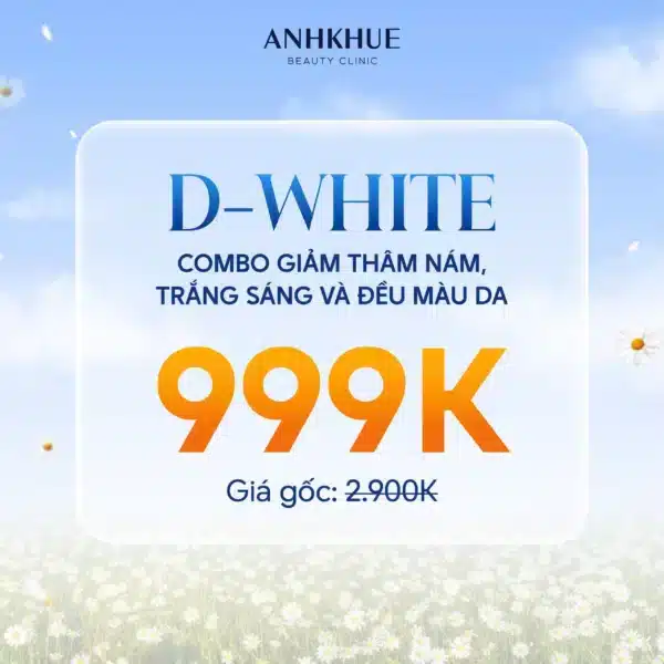 Combo 𝗗-𝗪𝗛𝗜𝗧𝗘 kết hợp Melasma, Laser và Cấy trắng giảm nám, giúp làn da sáng mịn, đều màu và rạng rỡ