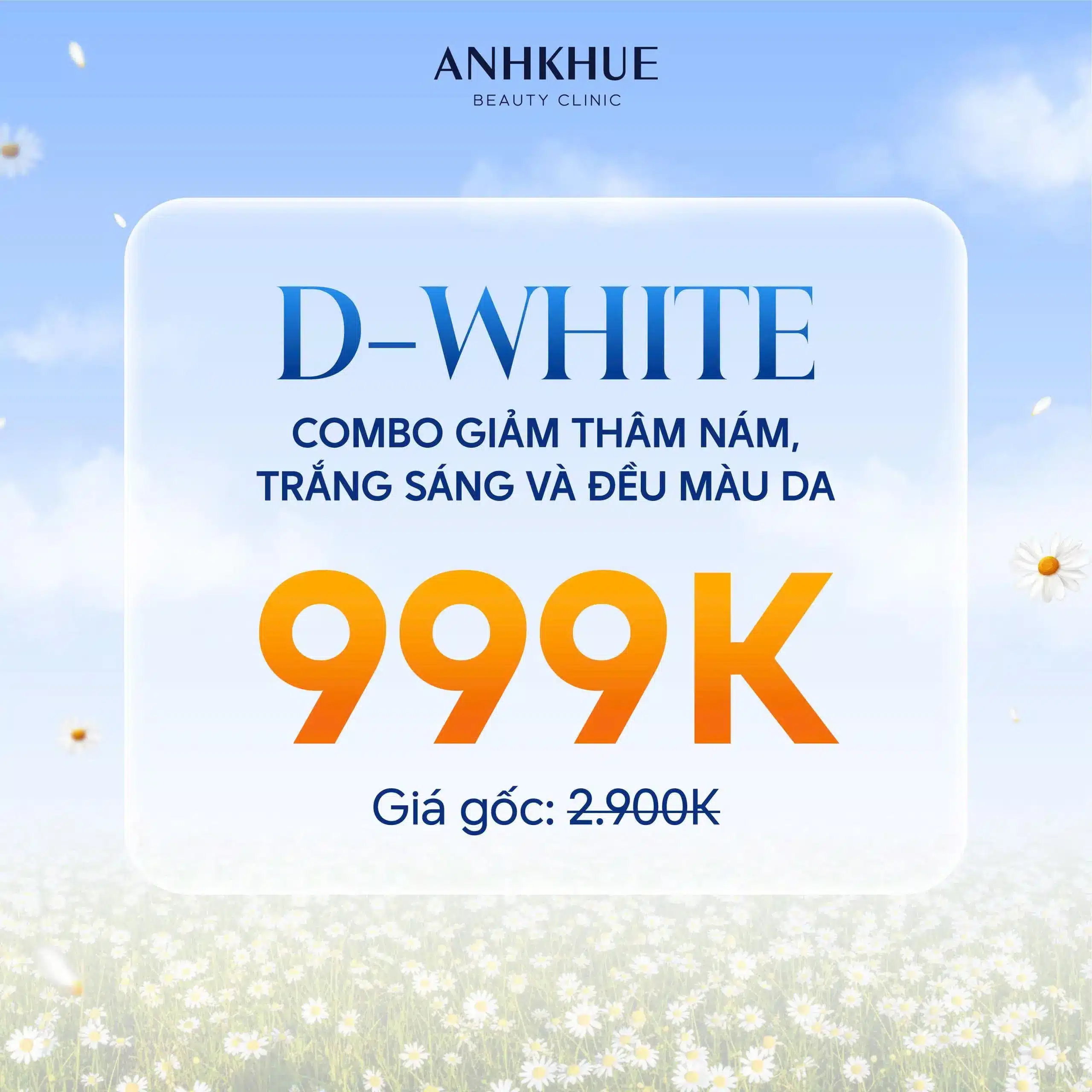 Combo 𝗗-𝗪𝗛𝗜𝗧𝗘 kết hợp Melasma, Laser và Cấy trắng giảm nám, giúp làn da sáng mịn, đều màu và rạng rỡ
